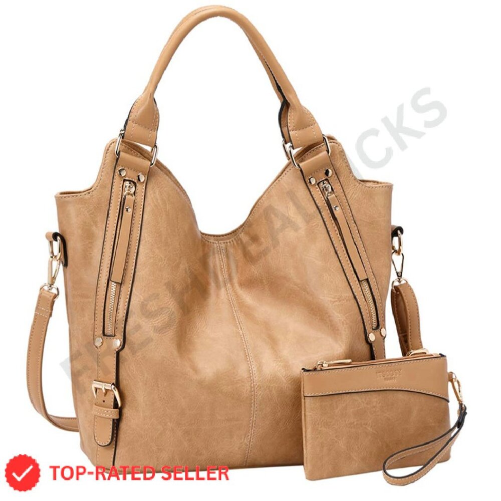 Pu Leather Hobo Tote Bag Elegant Minimal Chic Adjustable Shoulder Strap